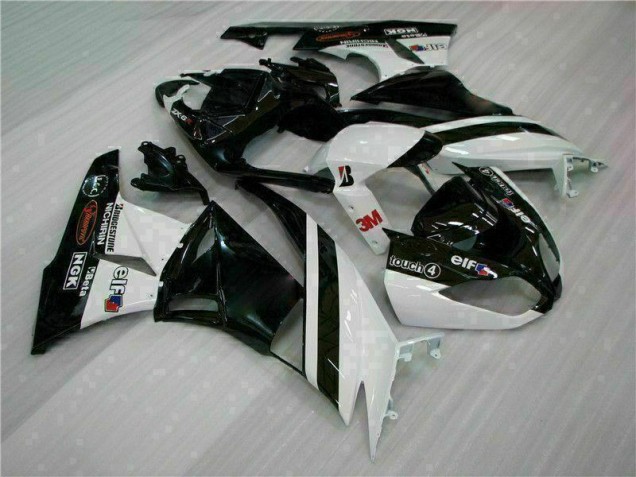 Black White 3M Touch4 09-12 Kawasaki ZX6R Motorcycle Fairings Black White 3M Touch4 09-12 Kawasaki ZX6R Motorcycle Fairings