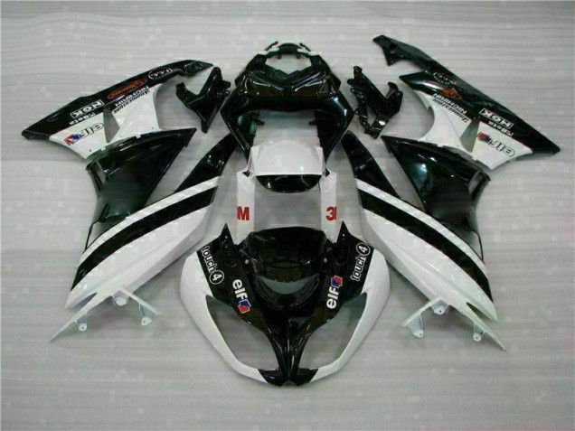 Black White 3M Touch4 09-12 Kawasaki ZX6R Motorcycle Fairings Black White 3M Touch4 09-12 Kawasaki ZX6R Motorcycle Fairings