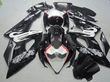 Black White Beacon 05-06 Suzuki GSXR 1000 Motorcycle Fairings