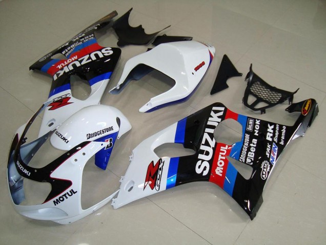 Black White Blue 00-02 Suzuki GSXR 1000 Motorcycle Fairings