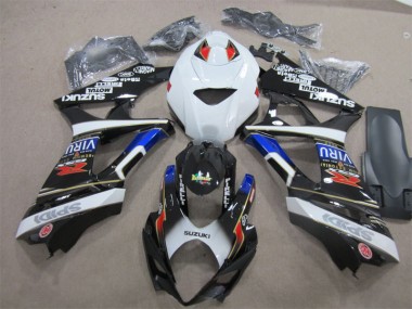 Black White Blue 07-08 Suzuki GSXR 1000 Motorcycle Fairings