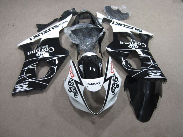 Black White Corona Extra Motul 03-04 Suzuki GSXR 1000 Motorcycle Fairings