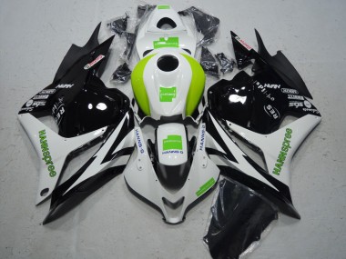 Black White Green Hannspree 09-12 Honda CBR600RR Motorcycle Fairing