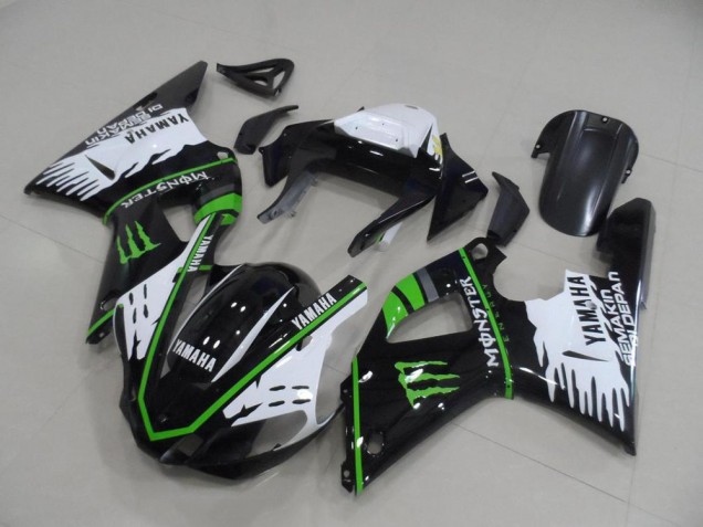 Black White Green Monster 00-01 Yamaha YZF R1 Motorcycle Fairing Black White Green Monster 00-01 Yamaha YZF R1 Motorcycle Fairing
