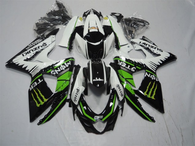 Black White Green Monster Pizzoli 09-16 Suzuki GSXR 1000 Motorcycle Fairings Black White Green Monster Pizzoli 09-16 Suzuki GSXR 1000 Motorcycle Fairings