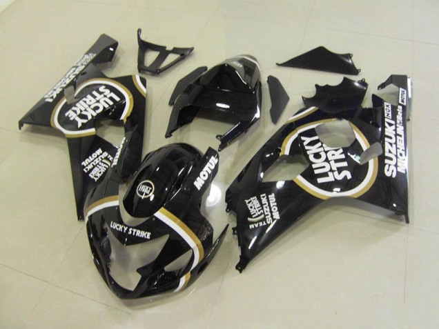 Black White Lucky Strike Motul 04-05 Suzuki GSXR 750 Motorcycle Fairings Black White Lucky Strike Motul 04-05 Suzuki GSXR 750 Motorcycle Fairings