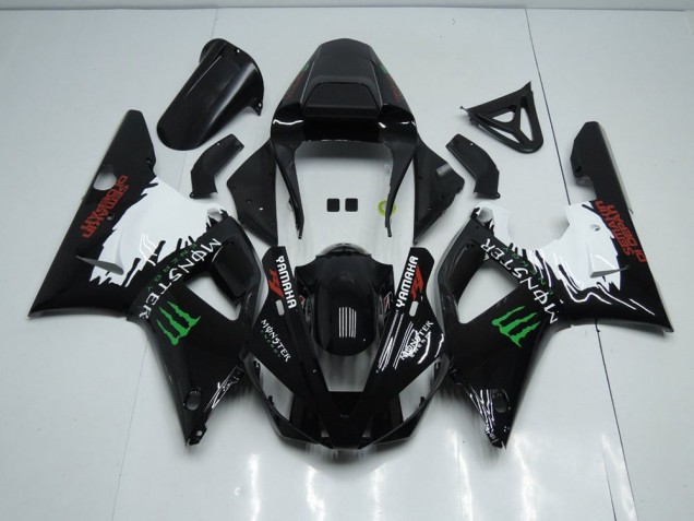 Black White Monster 00-01 Yamaha YZF R1 Motorcycle Fairings