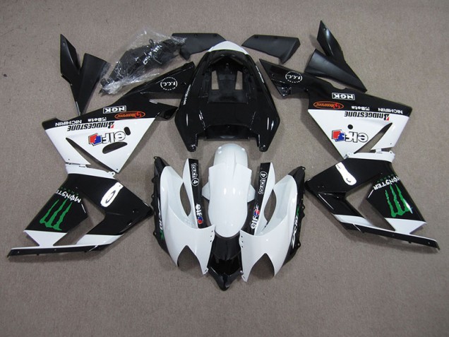 Black White Monster 03-05 Kawasaki ZX10R Motorcycle Fairings Black White Monster 03-05 Kawasaki ZX10R Motorcycle Fairings