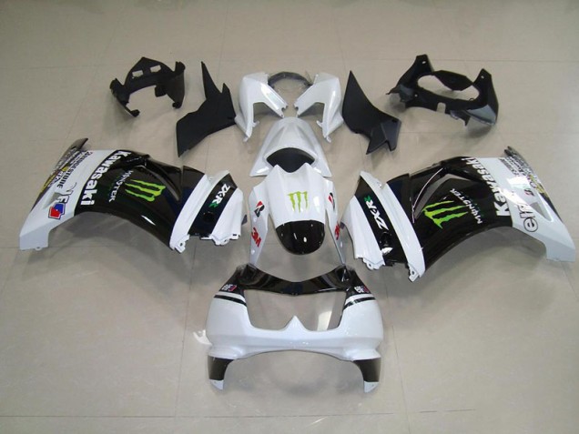 Black White Monster 08-12 Kawasaki ZX250R Motorcycle Fairings