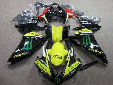 Black Yellow Motul Leovince 07-08 Yamaha YZF R1 Motorcycle Fairings