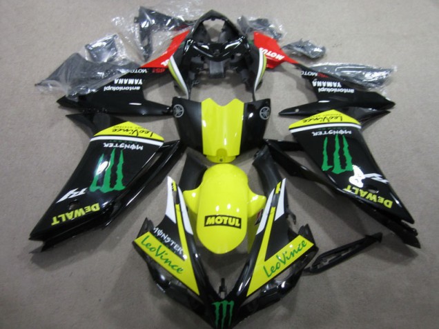 Black Yellow Motul Leovince 07-08 Yamaha YZF R1 Motorcycle Fairings Black Yellow Motul Leovince 07-08 Yamaha YZF R1 Motorcycle Fairings