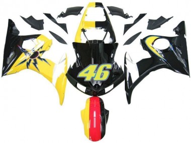 Black Yellow No. 46 03-05 Yamaha YZF R6 Motorcycle Fairings