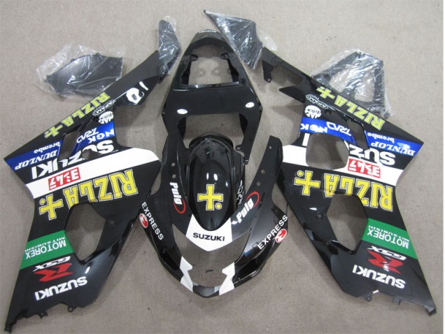 Black Yellow Rizla 04-05 Suzuki GSXR 600 Motorcycle Fairings Black Yellow Rizla 04-05 Suzuki GSXR 600 Motorcycle Fairings