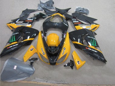 Black Yellow Touch4 Monster 06-07 Kawasaki ZX10R Motorcycle Fairings
