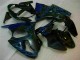 Black with Blue Flame 00-02 Kawasaki ZX6R Motorcycle Fairings Black with Blue Flame 00-02 Kawasaki ZX6R Motorcycle Fairings