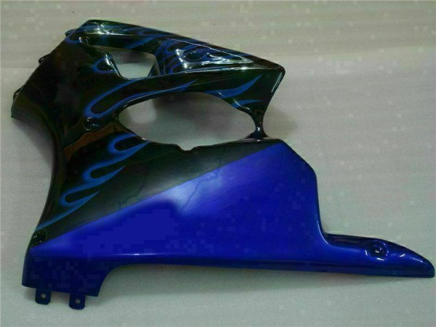 Black with Blue Flame 00-02 Kawasaki ZX6R Motorcycle Fairings Black with Blue Flame 00-02 Kawasaki ZX6R Motorcycle Fairings