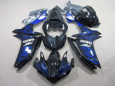 Black with Blue Flame 07-08 Yamaha YZF R1 Motorcycle Fairings