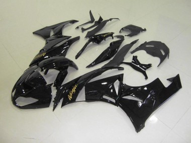Black with Gold Sticker 09-12 Kawasaki ZX6R Motorcycle Fairings