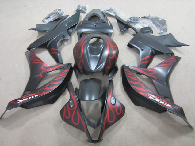 Black with Red Flame 07-08 Honda CBR600RR Motorcycle Fairings Black with Red Flame 07-08 Honda CBR600RR Motorcycle Fairings