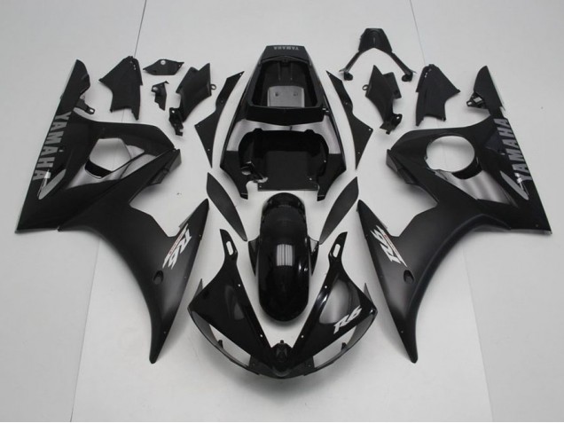 Black with Silver Decals 03-05 Yamaha YZF R6 Motorcycle Fairings