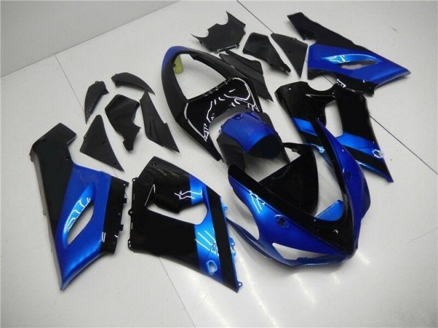 Blue Black 05-06 Kawasaki ZX6R Motorcycle Fairings
