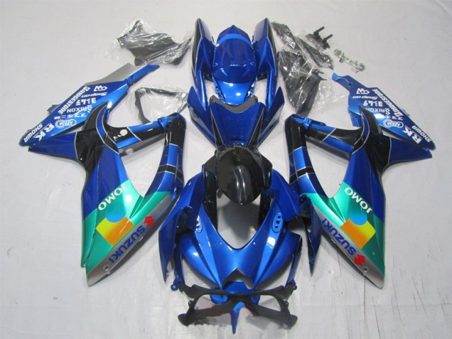 Blue Black Green Jomo 07-08 Suzuki GSXR 1000 Motorcycle Fairings