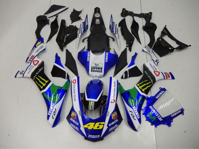 Blue Blue White ENEOS Movistar 46 15-19 Yamaha YZF R1 Motorcycle Fairings