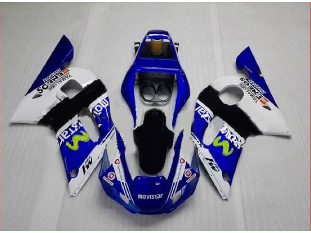 Blue Green White 98-02 Yamaha YZF R6 Motorcycle Fairings