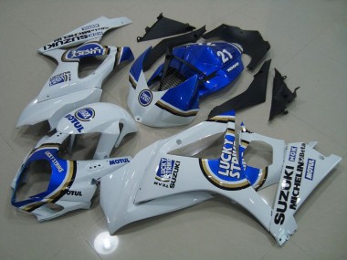 Blue Lucky Strike 07-08 Suzuki GSXR 1000 Motorcycle Fairings