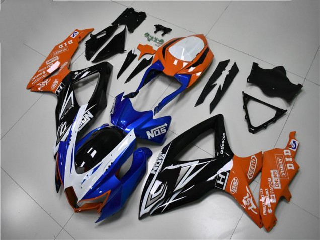 Blue Orange 08-10 Suzuki GSXR 600/750 Motorcycle Fairings Blue Orange 08-10 Suzuki GSXR 600/750 Motorcycle Fairings