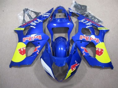 Blue Red Bull 03-04 Suzuki GSXR 1000 Motorcycle Fairings
