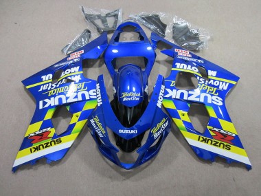Blue Telefunica Movistar Motul 04-05 Suzuki GSXR 750 Motorcycle Fairings