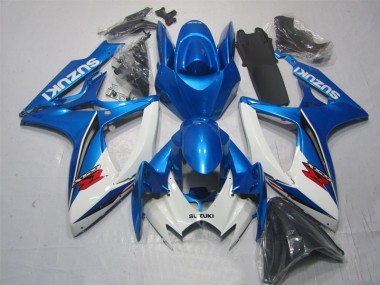 Blue White 06-07 Suzuki GSXR 600 Motorcycle Fairings
