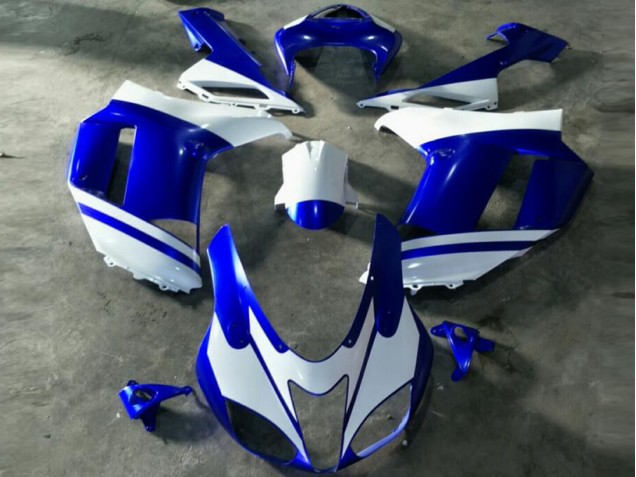 Blue White 07-08 Kawasaki ZX6R Motorcycle Fairings Blue White 07-08 Kawasaki ZX6R Motorcycle Fairings