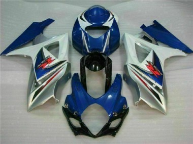 Blue White 07-08 Suzuki GSXR 1000 Full Motorcycle Fairing Kits