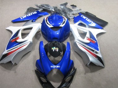 Blue White 07-08 Suzuki GSXR 1000 Motorcycle Fairings