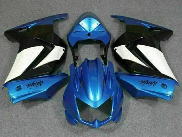 Blue White Black Ninja 08-12 Kawasaki EX250 Motorcycle Fairing Blue White Black Ninja 08-12 Kawasaki EX250 Motorcycle Fairing