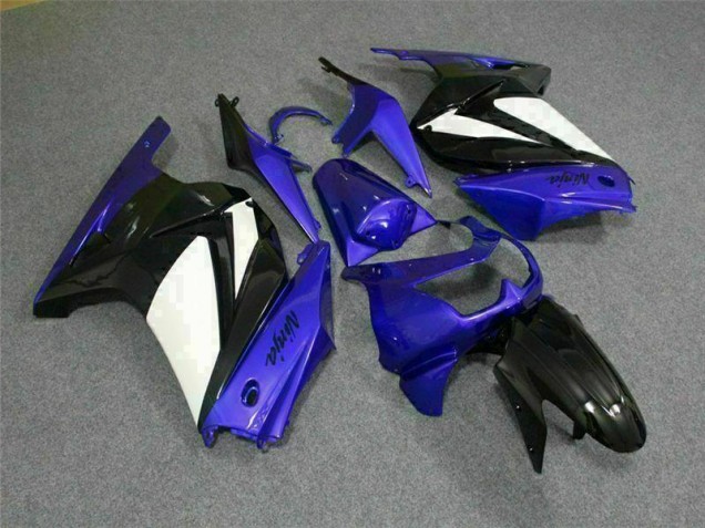 Blue White Black Ninja 08-12 Kawasaki EX250 Motorcycle Fairings Blue White Black Ninja 08-12 Kawasaki EX250 Motorcycle Fairings