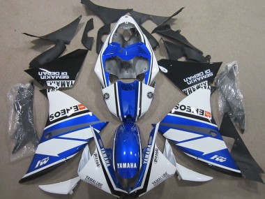 Blue White Blue White ENEOS 00-01 Yamaha YZF R1 Motorcycle Fairings