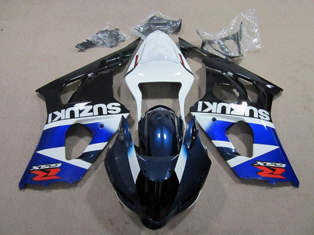 Blue White Decal 03-04 Suzuki GSXR 1000 Motorcycle Fairing Blue White Decal 03-04 Suzuki GSXR 1000 Motorcycle Fairing