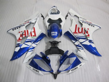 Blue White Fiat 06-07 Yamaha YZF R6 Motorcycle Fairings