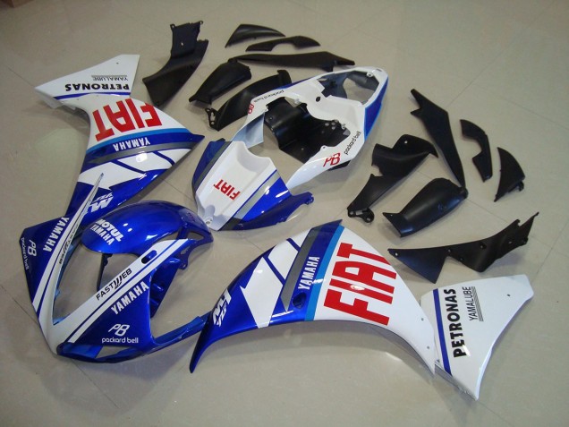 Blue White Fiat 09-11 Yamaha YZF R1 Motorcycle Fairings Blue White Fiat 09-11 Yamaha YZF R1 Motorcycle Fairings