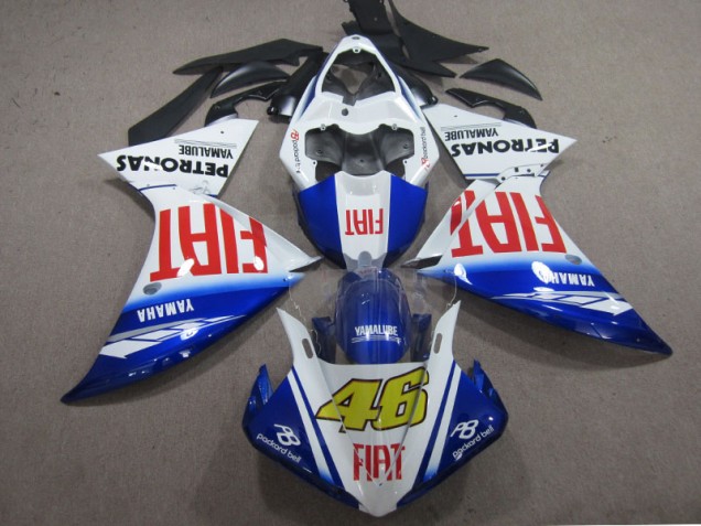 Blue White Fiat 46 09-11 Yamaha YZF R1 Motorcycle Fairings