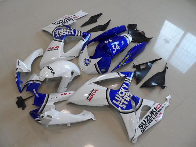 Blue White Lucky Strike Motul 34 06-07 Suzuki GSXR 750 Motorcycle Fairings