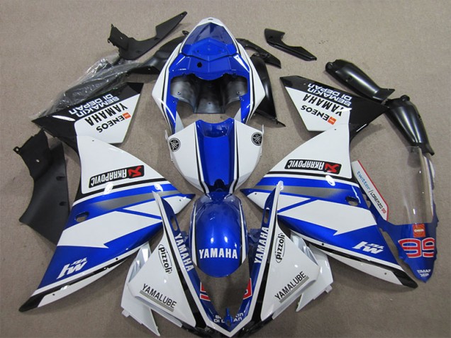 Blue White Pizzoli 12-14 Yamaha YZF R1 Motorcycle Fairings Blue White Pizzoli 12-14 Yamaha YZF R1 Motorcycle Fairings