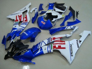 Blue White Red Fiat 08-16 Yamaha YZF R6 Motorcycle Fairings