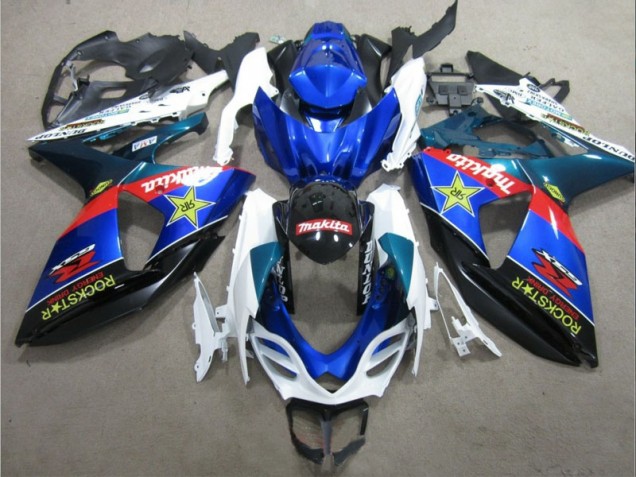 Blue White Rockstar 09-16 Suzuki GSXR 1000 Motorcycle Fairings Blue White Rockstar 09-16 Suzuki GSXR 1000 Motorcycle Fairings
