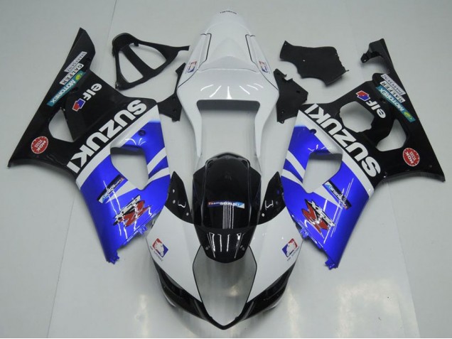 Blue White and Black 03-04 Suzuki GSXR 1000 Motorcycle Fairings