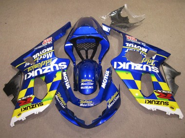 Blue Yellow Telefumica Movistar 00-02 Suzuki GSXR 1000 Motorcycle Fairings