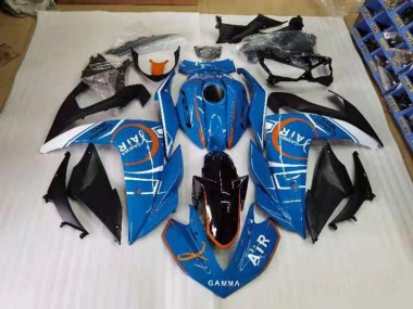 Blue and White 15-22 Yamaha YZF R3 Motorcycle Fairings
